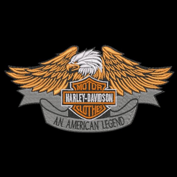 Harley Davidson HOODIE Embroidered Adult Unisex Hooded Sweatshirt Eagle Biker - Picture 1 of 5